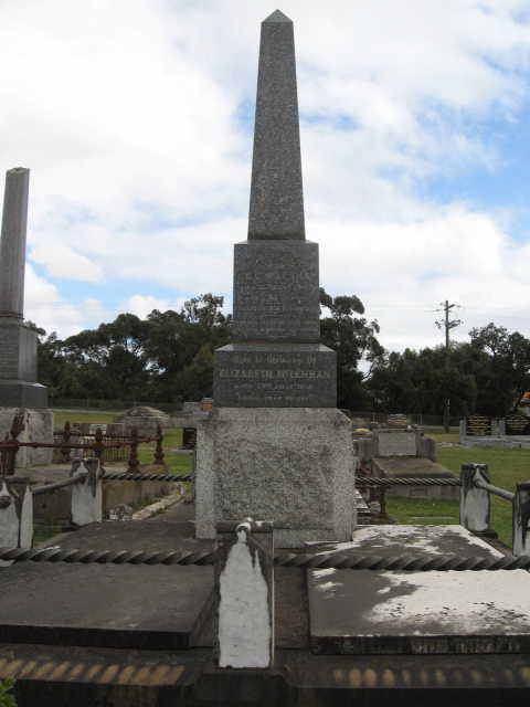 Photo of headstones/John William Charles McLennan d1907 hdstn Cranbourne cem Vic